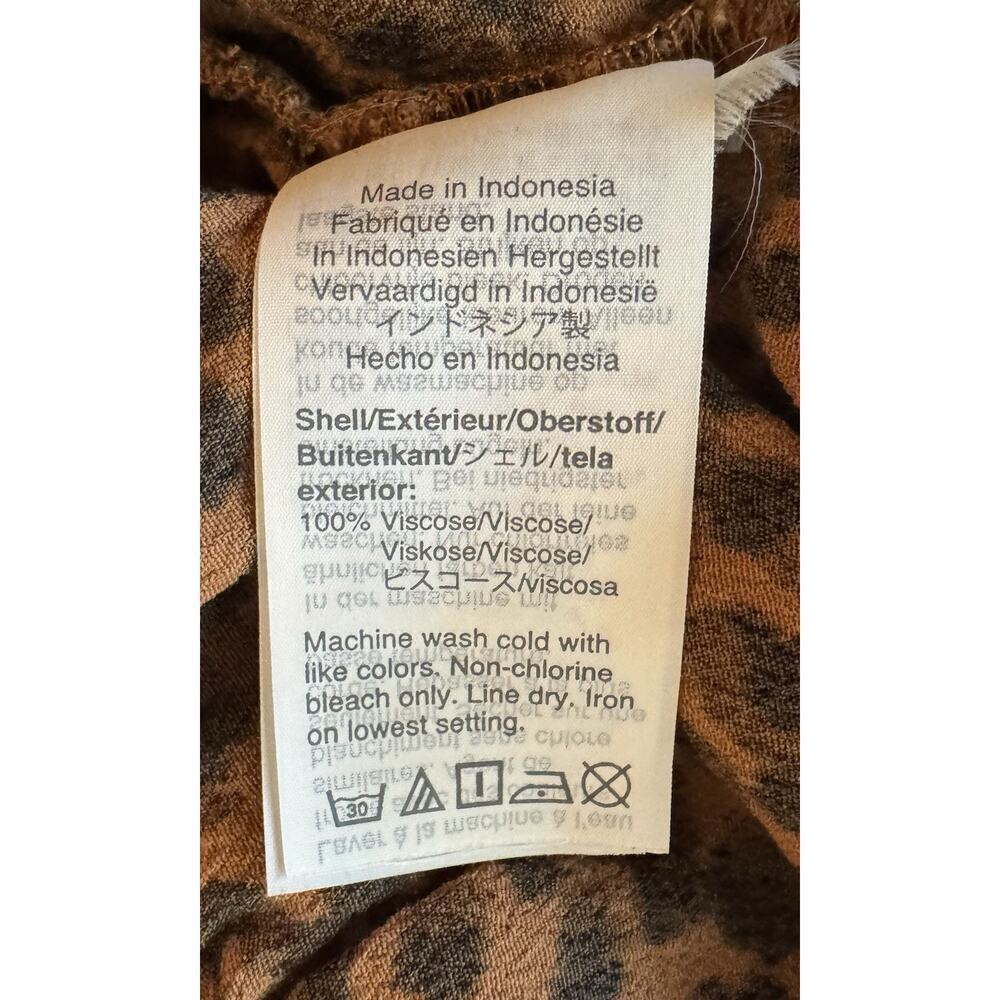 Madewell Wide Leg Jumpsuit "Lucie" Smocked Leopard Print Size 2 - Picture 10 of 10